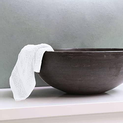 White Classic Luxury Cotton Washcloths - Face Towel Set | 12 Pack | Aqua