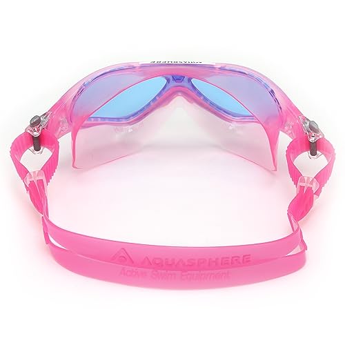 Aqua Sphere Vista Junior Swim Mask with Blue Lens, Pink/White, One Size (MS1740209LB)
