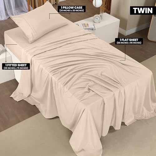 Utopia Bedding Queen Bed Sheets Set - 4 Piece Bedding - Brushed Microfiber - Shrinkage and Fade Resistant - Easy Care (Queen, Ivory)