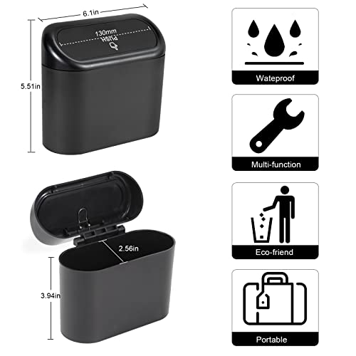EnthuLove 1 Packs Mini Car Trash Can Bin with Lid and 45pcs Trash Bags,Car Trash Can Bin,Car Garbage Trash Can Storage for Front Back Seat Accessories