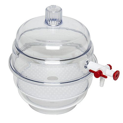 SP Bel-Art "Space Saver" Polycarbonate Vacuum Desiccator with Clear Polycarbonate Bottom; 0.09 cu. ft. (F42012-0000)