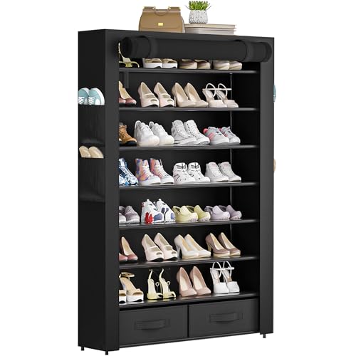 OYREL Tall Shoe Rack Dustproof Cabinet Large Capacity 8 Tier Shoe Organizer,32-40 Pairs of Shoes