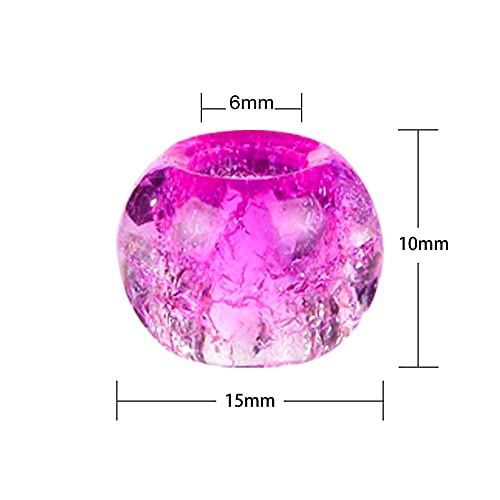 120 Pieces Assorted European Craft Beads Large Hole Lampwork Spacer Beads Colorful European Beads for DIY Necklace Bracelet Jewelry Making (Abstract flower)