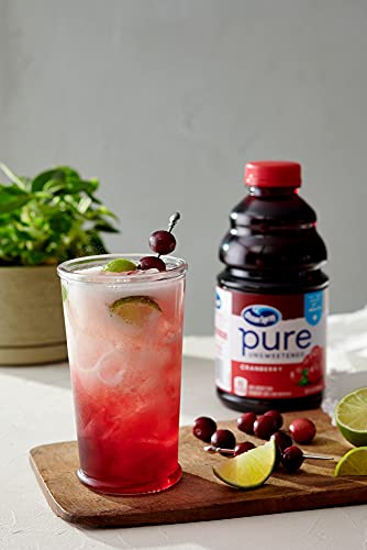 Ocean Spray® Pure Unsweetened Cranberry, 100% Cranberry Juice From Concentrate, 32 Fl Oz Bottle (Pack of 8)
