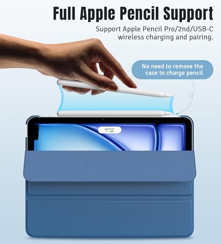 TiMOVO for iPad Air 11 Inch Case M2 2024, iPad Air 5th Generation Case 2022/iPad Air 4th Gen Case 2020 10.9 Inch, Slim Hard PC Translucent Back Shell Smart Cover Fit iPad Air Case, Abyss Blue