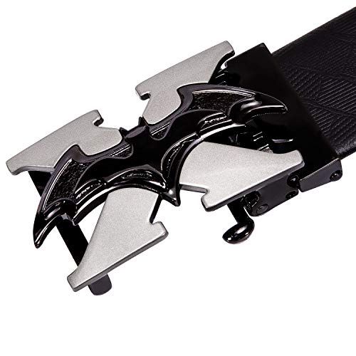 Dubulle Belt for Men Ratchet Buckle Automatic Designer Leather Belt Fashion Adjustable Sliding Removable Dress Casual