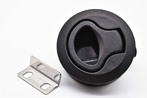 MARINE CITY 2-2/5" Nylon Black Round Hatch Flush Pull Stem Latch (1 Pcs)