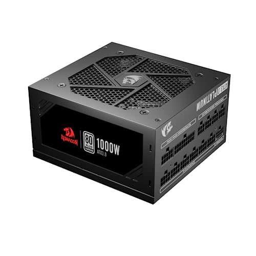 Redragon PSU007 80+ Gold 850 Watt ATX 3.0 & PCIe 5.0 Fully Modular Power Supply w/ 80 Plus Gold Certified, Compact 160mm Size, Smart ECO Low Noise RGB Fan, 100% Japanese Capacitors, Full Mod Cables