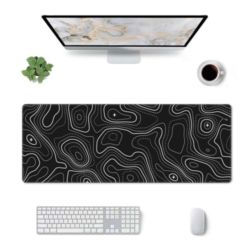 Halloween Scary Bloody Handprint Mouse Pad XL Extended Desk Mat, Non Slip Rubber Base Stitched Edge Gaming Pc Desktop Large Mice Pad,31.5 x 11.8 Inch