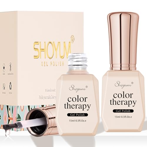 SHOYUM 2 Pcs 15ml No Wipe Gel Top Coat and Base Coat Set - Shine Finish and Long Lasting, Soak Off LED Nail Lamp Gel Base Top Coat Finish Nail Art Design Manicure Gifts for Women