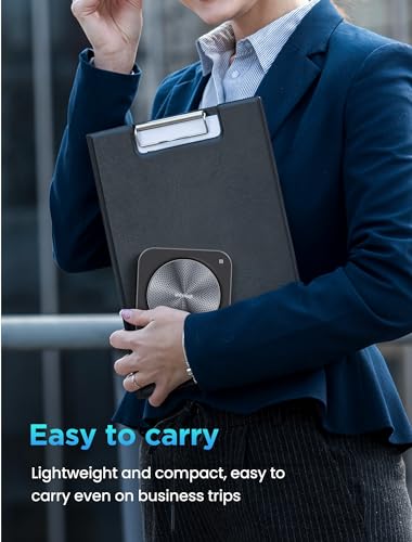 Enther&MAXHUB BM11 conference speakerphone with 360°triple mic array, 10 ft voice pickup, noise reduction, USB C, Bluetooth speaker compatibility with leading platforms, ideal for meeting, home office