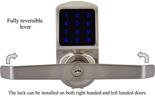 Smart Door Lock, Keyless Entry Door Lock, SCYAN X3 Handle Lock with Touchscreen Keypad Access, Auto Lock Satin Nickel