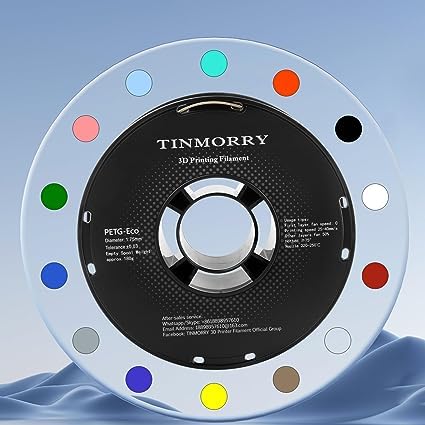 Carbon Fiber PETG Filament 1.75mm, TINMORRY PETG-CF 3D Printing Materials for FDM 3D Printer, 1 KG 1 Spool, Reddish Brown