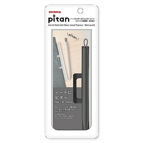 Zebra P-JJ115-BK Gel Ballpoint Pen Pitan 0.5mm with Note Holder, Black