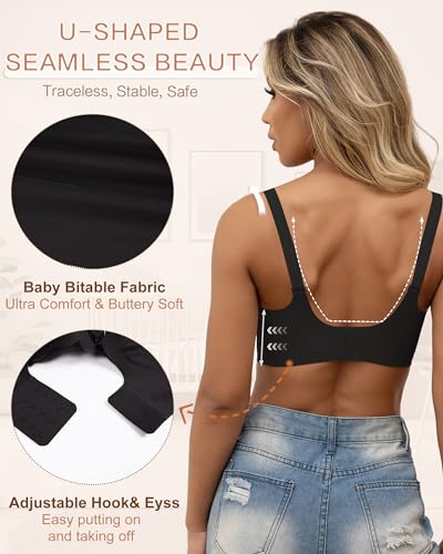 As Fairy Nursing Bras for Breastfeeding Seamless Night Nursing Bra Maternity Bra Large Bust (Dark Brown 4X-Large)