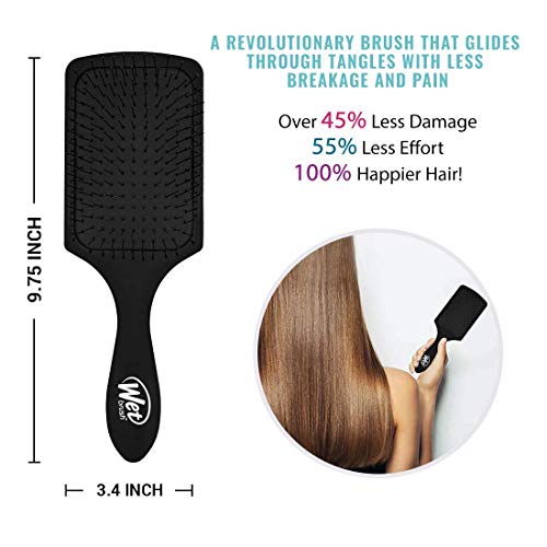 Wet Brush Paddle Detangler Hair Brush, Sky - Ultra-Soft IntelliFlex Detangling Bristles with AquaVent Design - Spread Hair Treatments Evenly - Pain-Free Hair Brush For Women, Men, Wet And Dry Hair