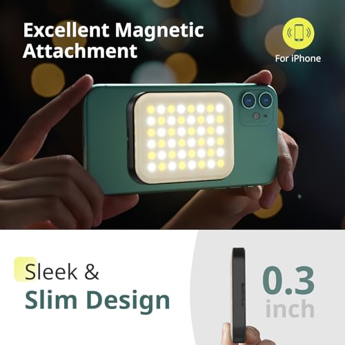 Sensyne Magnetic Selfie Light, LED Fill Light Compatible with Magsafe, iPhone, Android, iPad, Laptop, for Selfies/Photography/TikTok/Zoom Calls/Video Conference