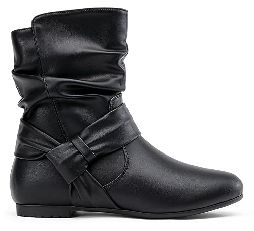 Vepose Women's 939A Flat Fashion Slouch Boots Ankle Booties,Camel,Size 11M US-with Zipper(CJY939A camelpu 11)