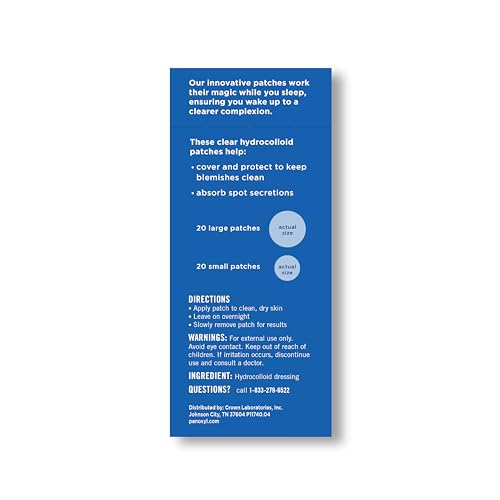PanOxyl PM Overnight Spot Patches, Advanced Hydrocolloid Healing Technology, Fragrance Free, 40 Count