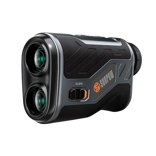 SUNPOW Golf Rangefinder with Slope, High Precision Laser Range Finder for Golfing/Hunting, 1200 Yards, 7X Magnification, Flag Pole Locking Vibration, Rechargeable Range Finders with Magnet Stripe