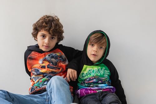 Monster Jam Maximum Destruction El Toro Loco Grave Digger Toddler Boys Fleece Pullover Hoodie Orange 2T