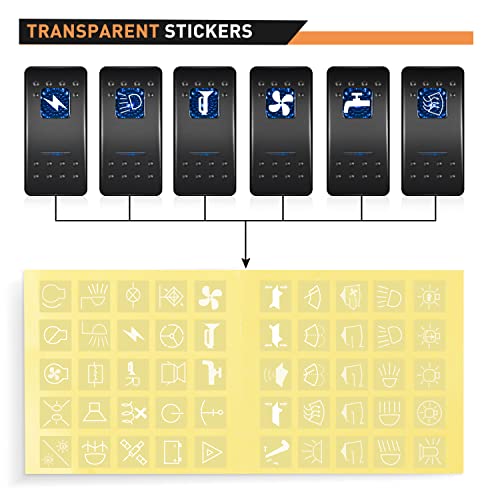 GOOACC 2 Gang Rocker Switch Panel Blue Backlit with 4.8 Amp Dual USB Charger Voltmeter Waterproof 12V 24V DC Rocker Switch with Night Glow Stickers for Car Trucks Boats RVs,2 Years Warranty