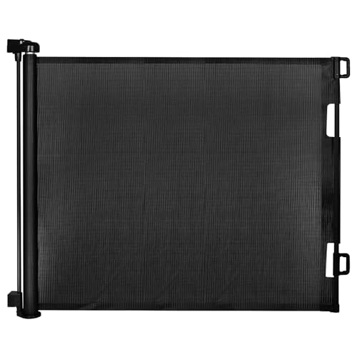 Veraste Retractable Baby Gate,Mesh Baby Gate or Mesh Dog Gate,33" Tall,Extends up to 55" Wide,Child Safety Gate for Doorways, Stairs, Hallways, Indoor/Outdoor(Black,33"x55"