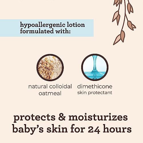 Aveeno Baby Daily Moisture Moisturizing Lotion for Delicate Skin with Natural Colloidal Oatmeal & Dimethicone, Hypoallergenic, Fragrance-, Phthalate- & Paraben-Free, 18 fl. oz (Package may vary) (Pack of 1)