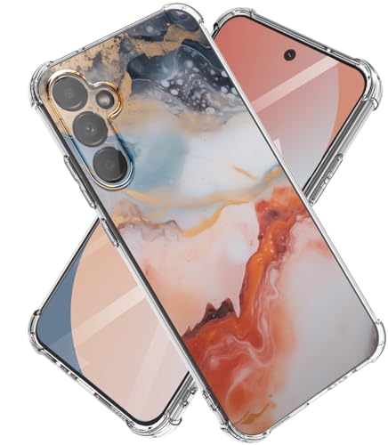 CLATUK for Samsung Galaxy a35 case 5g Marble Slim Anti-Drop Shockproof Protective Soft Shockproof Clear Phone Protective Covers 6.6 Inch (Agate Gold)