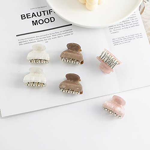 Small Hair Clips, Cute Checkerboard Hair Claw Clips for Women 1.57 inch Hair Clip for Girls Acrylic Plastic Hair Jaw Clamp Pack of 12 (Color A)