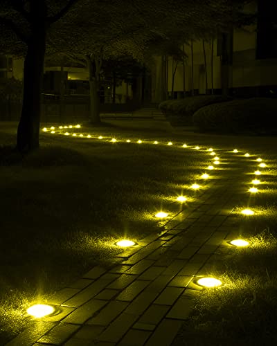 Biling Solar Ground Lights Outdoor 8 Packs, Bright 12 LEDs Solar Lights Outdoor Waterproof, Flat Landscape Lights Solar Powered for Yard Walkway Garden Driveway (White)