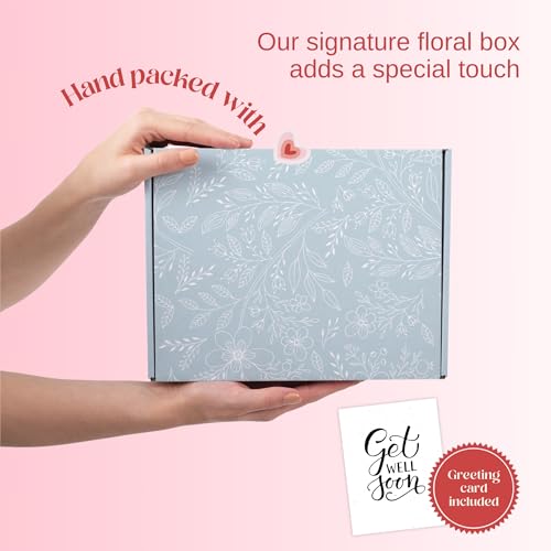 Unboxme Comforting Care Package for Women - Organic Self-Care Get Well Soon Gift Basket with Fluffy Socks, Lemon Ginger Tea Set, Sea Salt, Scented Candle - Ideal Post-Surgery & Feel Better Basket