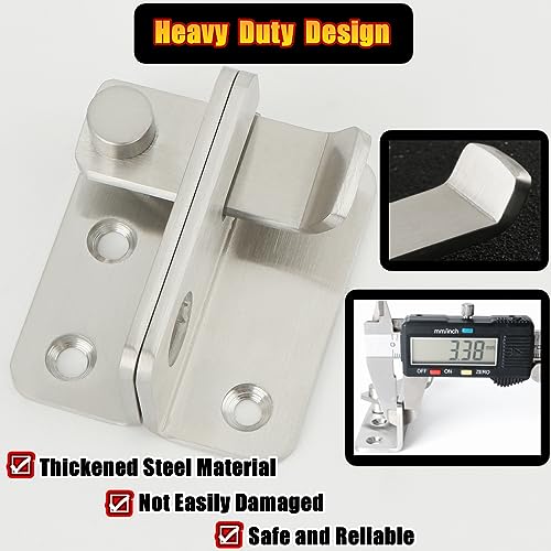 Alise Flip Latch,Gate Latches Slide Bolt Latch Safety Door Lock Catch for Barn Cabinet Pet Cage Wood Fence Bathroom Garage Window,SUS304 Stainless Steel Gate Hardware Locks,Brushed Nickel MS5009
