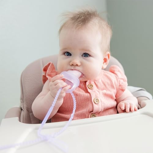 Olababy Silicone Strap for Baby Toys, Pacifiers, Teethers, Sippy Cups, Bottles w Handles, Feeding Spoons, High Chairs, Strollers, Car Seats and Travel Essentials (2 Straps, Blueberry)