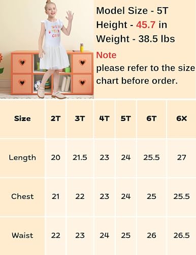 V.&GRIN Girls Unicorn Dress 3T White Toddler Tutu Birthday Summer Short Sleeve Tulle Sundress