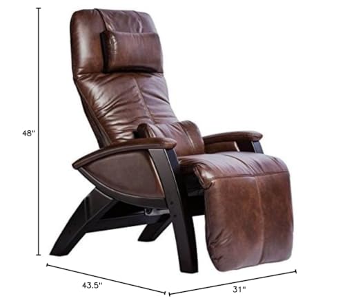 Svago ZGR Plus SV-395 Dual Power Infinite Position Zero Anti Gravity Recliner with Heat and Massage - Chestnut Faux Leat