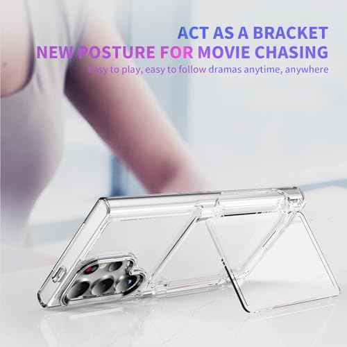 TORRTOWAY Wallet Case for Galaxy S24 Ultra Case Wallet Case with Card Holder Kickstand Card Holder Clear Soft TPU Shockproof Cover Protective Case for Samsung Galaxy S24 Ultra Phone Case (Clear)