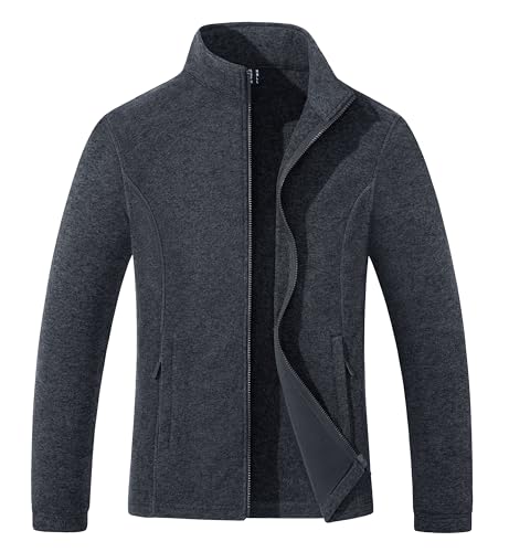 MAGCOMSEN Womens Jacket Full Zip Fleece Jackets Lightweight Jacket Womens Winter Warm Coats with 2 Zipper Pockets M