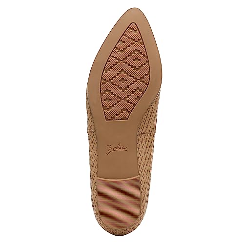 ZODIAC Women's Hill Slip On Pointed Toe Flat,Camel Woven, 5