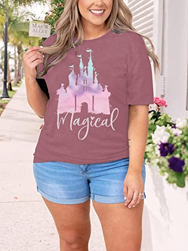SNYUMEG Plus Size Shirt for Womens Cute Graphic Short Sleeve Casual Holiday Vacation Tee Tops Sky Blue