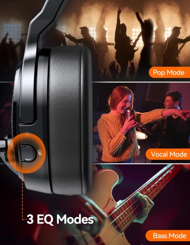 TECKNET Trucker Bluetooth Headset, AI Noise Canceling 70h Wireless Headphones Bluetooth with Microphone, ENC Bluetooth Headset with Mute for PC Phone Laptop Office Home, All Day Comfort