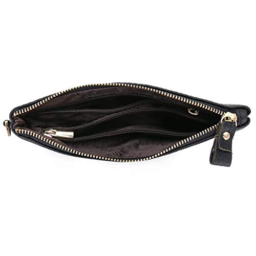 imeetu Women's Wristlet Clutch Purse Leather Cell Phone Wallet Handbag with Wrist Strap(light brown)
