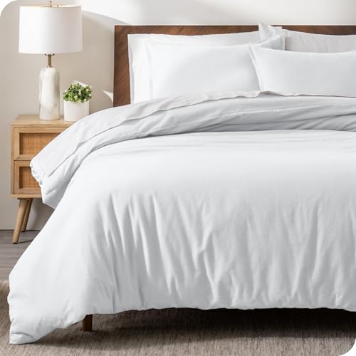 Bare Home Flannel Duvet Cover Set - Full/Queen - 100% Cotton, Velvety Soft Heavyweight Premium Flannel, Double Brushed - Includes Sham Pillow Covers (Full/Queen, Feelin' Foxy)