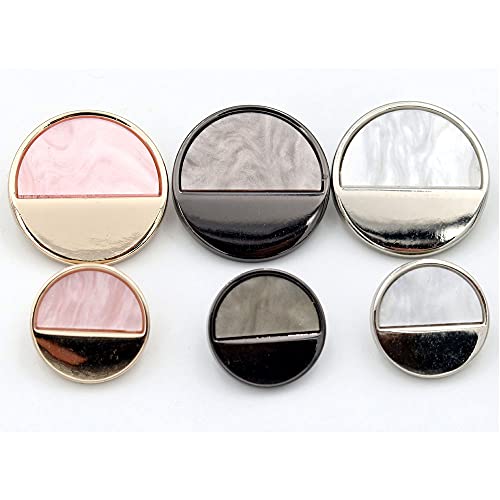 5 Pcs Vintage Metal Buttons Women Coat Sweaters Garment Decorations Accessories(Gun Black,18mm)