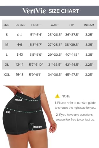 Vertvie Gym Shorts Women 3"/ 9" Crossover Biker Shorts High Waisted Spandex Workout Yoga Volleyball Booty Shorts with Pockets (9 inches,Dark Grey,Medium)