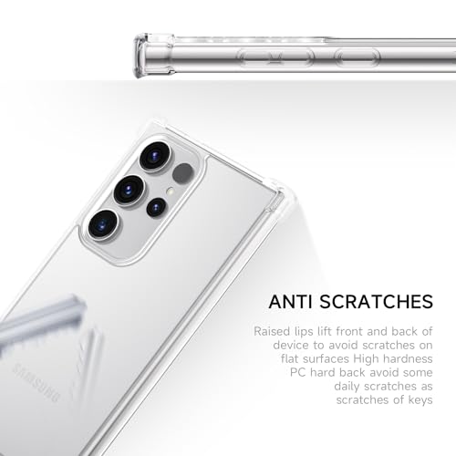 GeekZone for Samsung Galaxy S24 Ultra Clear Case, TPU Bumper wiht PC Back Protective Cover 6.8 inch 2024 (Crystal Clear)
