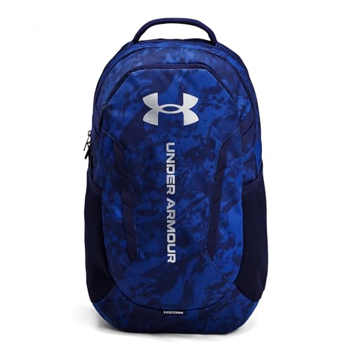 Under Armour Unisex-Adult Hustle 6.0 Backpack, (432) Tech Blue/Navy Magic/Metallic Silver, One Size Fits Most