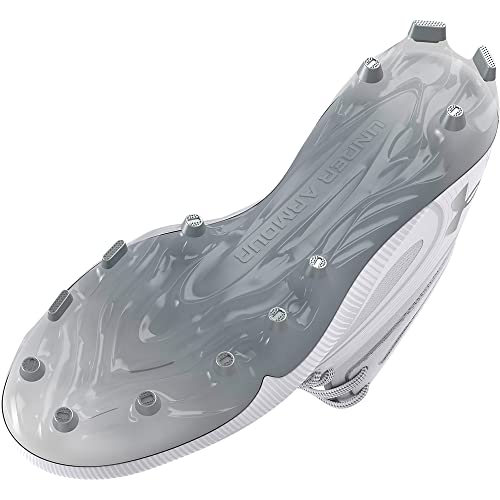 Under Armour Men's Command Mid Lacrosse MT TPU Cleat, (100) White/White/White, 13