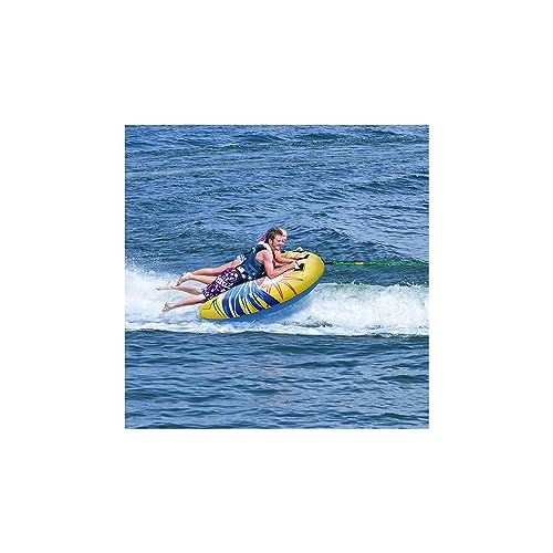 RAVE Sports Getaway Boat Towable Tube for 1-2 Riders, Heavy-Duty Durable Construction for Pulling Behind Boat, Skim-Fast Bottom Coating for Extra Glide