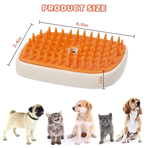 CyperGlory 3 in 1 Steam Cat Hair Brush: Spray, Massage and Bath Cleaning for Dogs and Cats, Soft Silicone Brush for Hair Removal, Self-Cleaning Feature for Easy Use